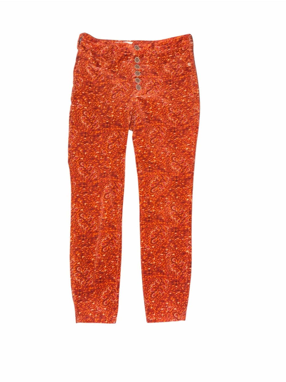 High-Rise Orange Paisley Women’s Jeans